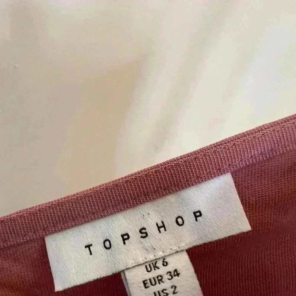 Topshop Women's Pink Side Button Mini Slip Dress Size 2 Sleeveless - Picture 9 of 13